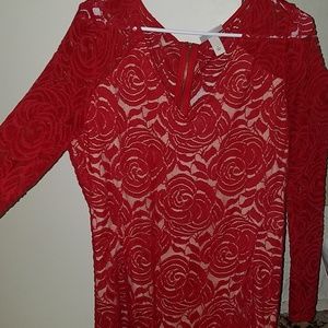 RED lace dress